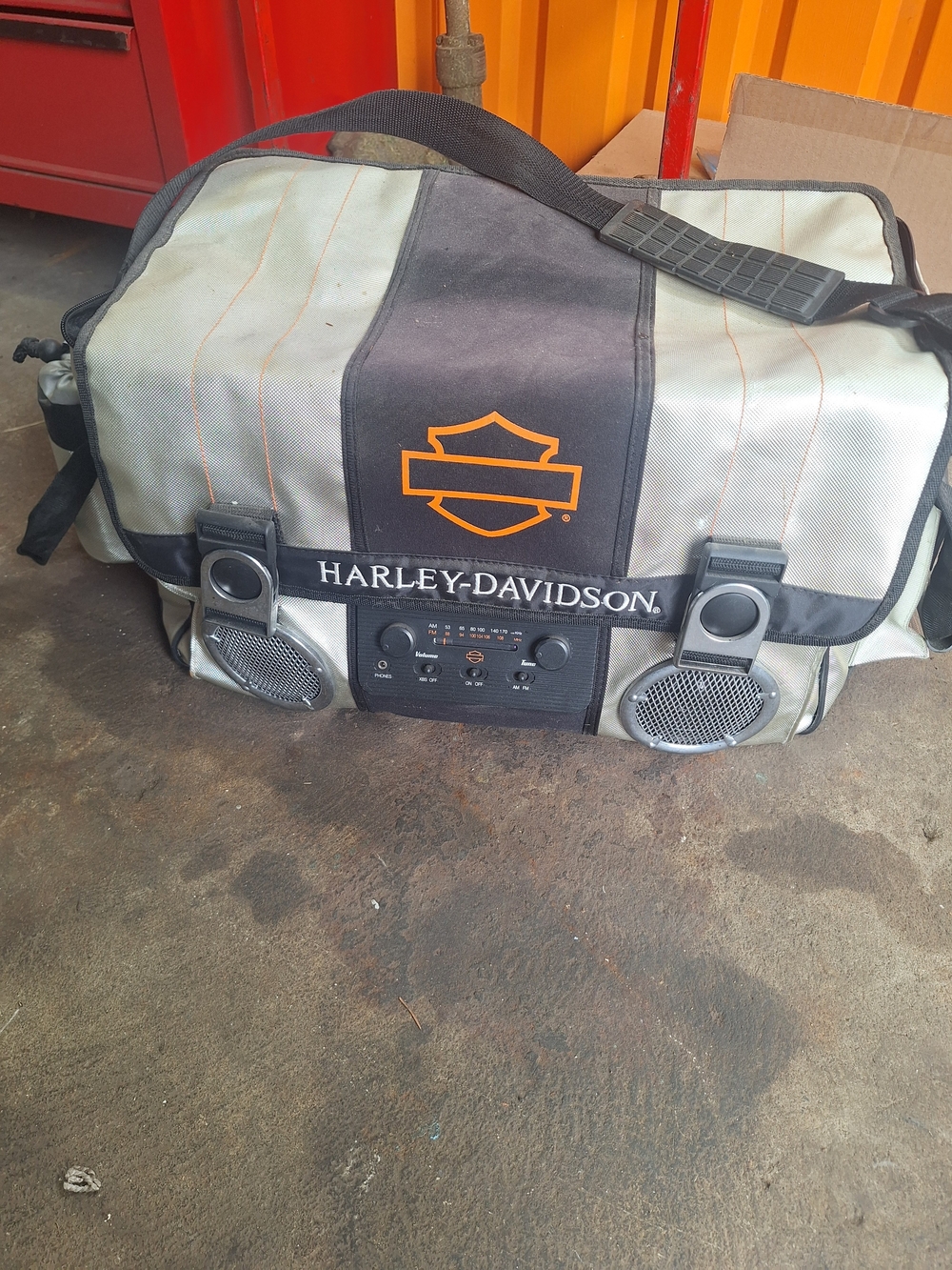 Harley-Davidson Gray, Black & Orange Logo Audio Carry Bag